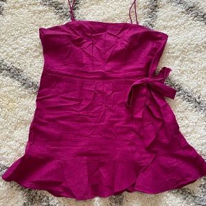Express Magenta Ruffle Dress XL